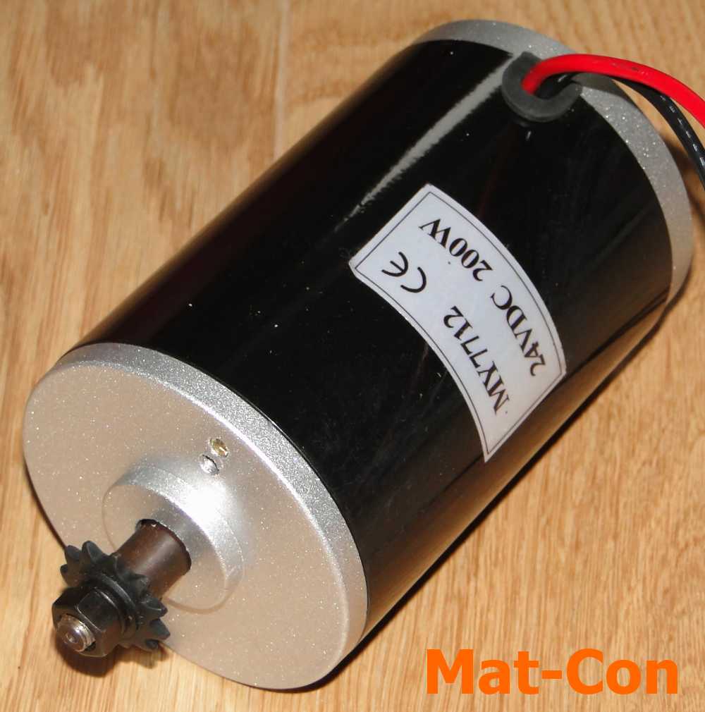 E-Motor MY7712N 200W 24V DC 0,55Nm 3450U/min, Ritzel