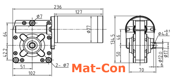 Masse Schneckengetriebemotor 89ZYT